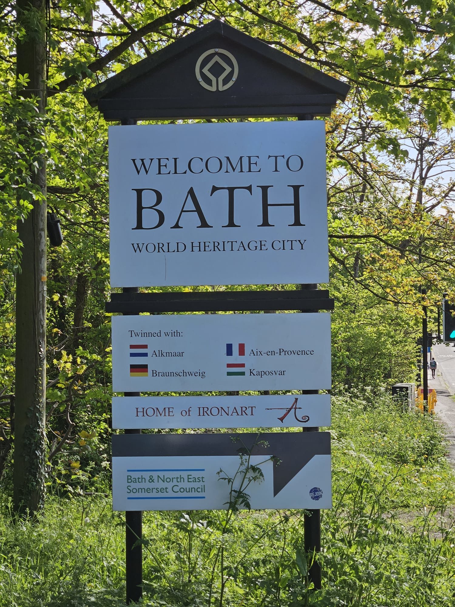 Internationale Städtebeziehungen der Stadt Bath. (Wird bei Klick vergrößert)
